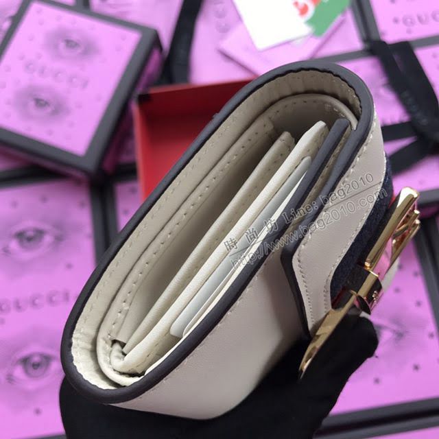 Gucci錢包 古馳新款 瑪格麗特皇后長夾 翻蓋錢包系列 Gucci女錢包 號476064pvc紅  gdj1103